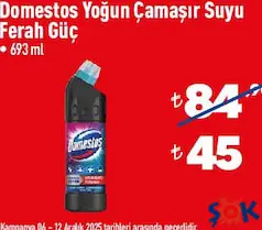 DOMESTOS YOĞUN ÇAMAŞIR SUYU FERAH GÜÇ 693 ML fiyat ve kampanya bilgisi